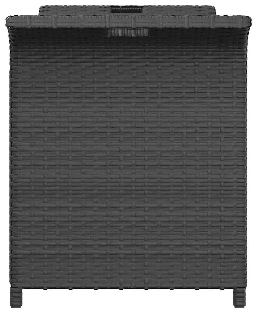 Banco de jardim com almofadão 116x46x57 cm vime PE preto
