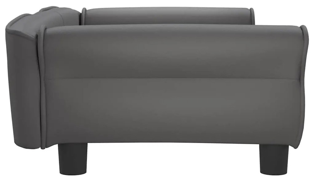 Cama para cães 95x55x30 cm couro artificial cinzento