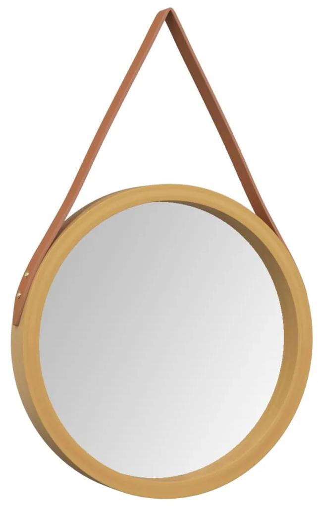 Espelho de parede com alça Ø 35 cm dourado
