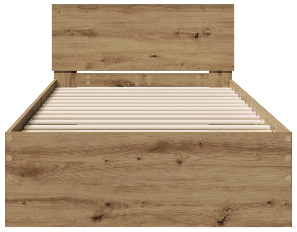 Estrutura de Cama Carvalho Artesanal 90x190 cm Madeira Reforçada