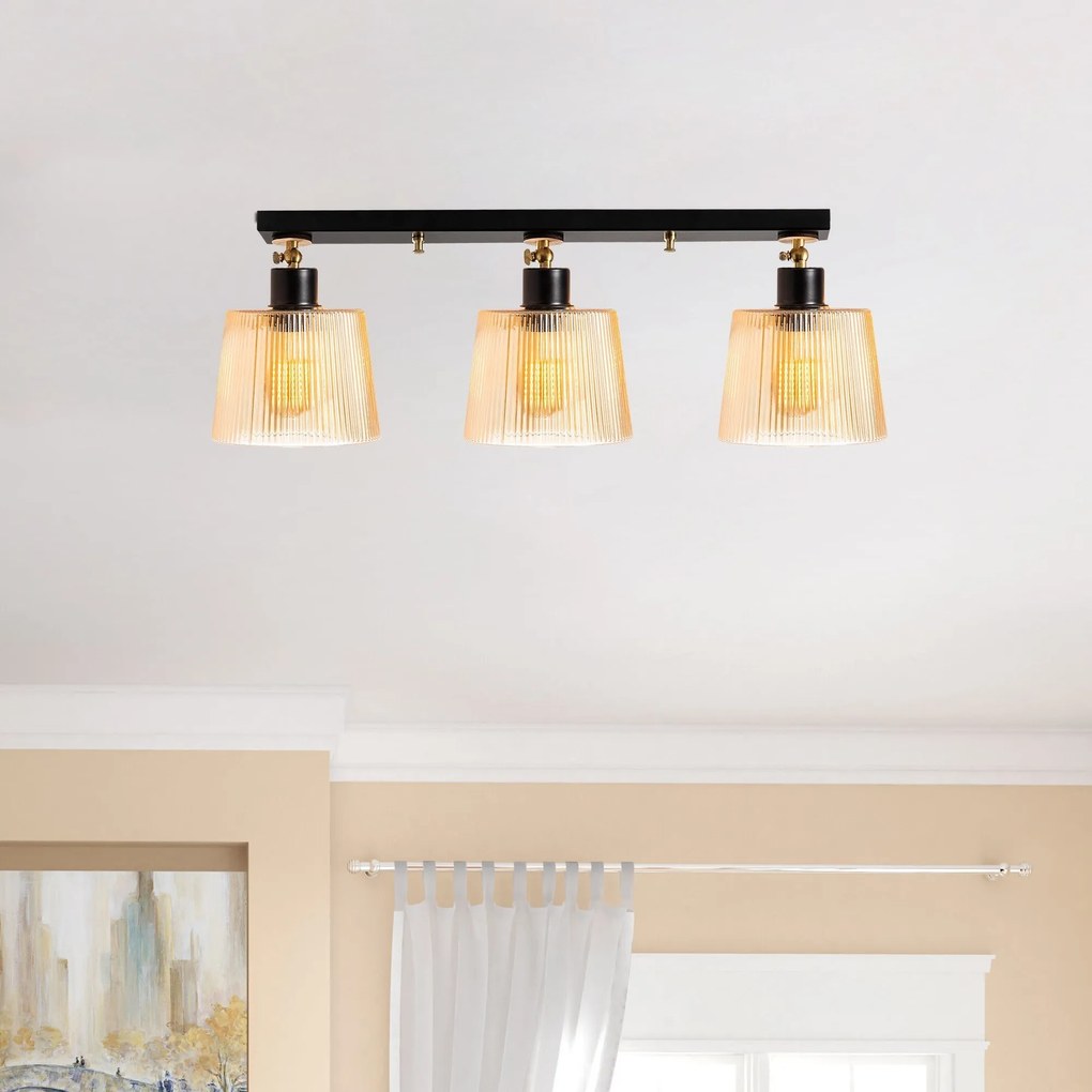 Candeeiro de Teto Kemer – Preto – Diâmetro 68 cm