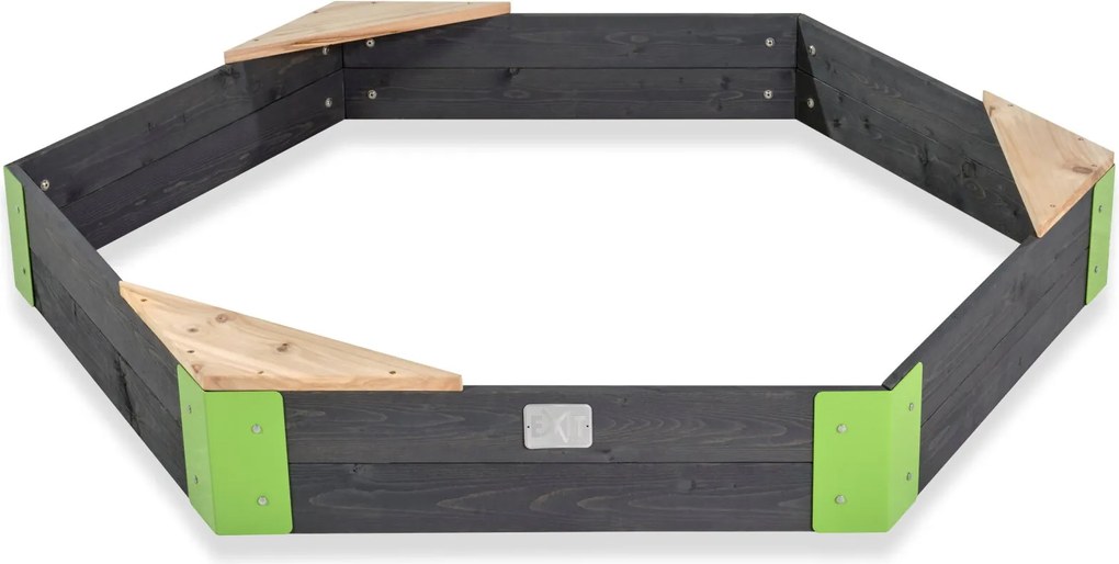 Caixa de areia para crianças hexagonal em madeira Aksent 160 x 140 cm Cinzenta