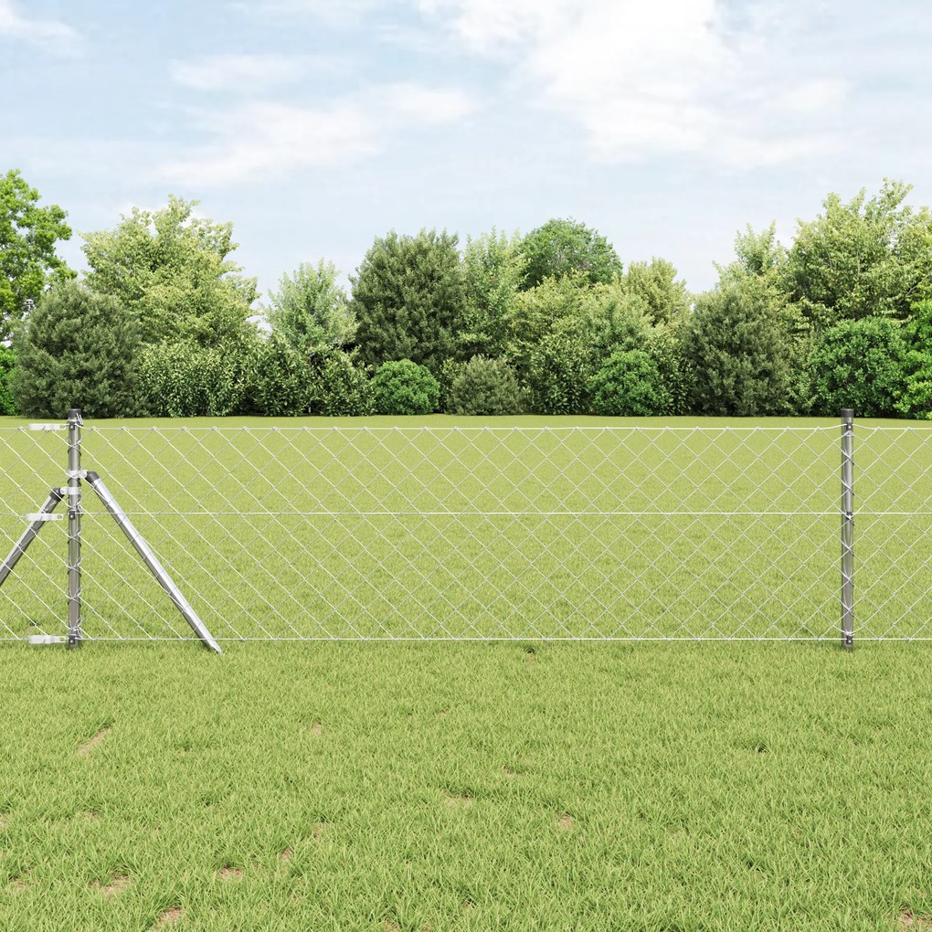 Cerca de Fio com 13 Postes 0,4 x 25 m Aço Galvanizado