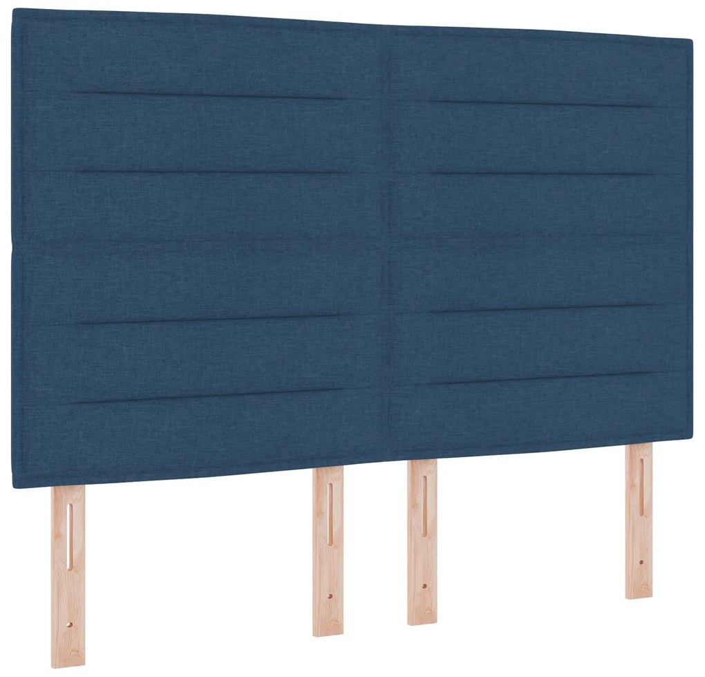Cama Box Azul com Colchão 160x200 cm Tecido