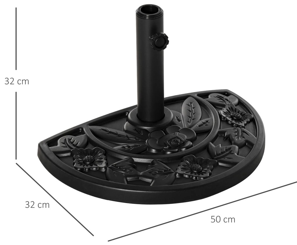 Base para Chapéu de Sol Semicircular 9 kg Base para Chapéu de Sol Apto
