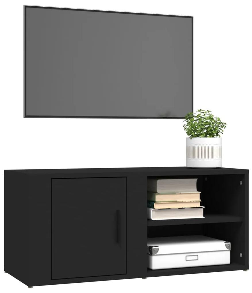 Móveis TV 2pcs 80x31,5x36 cm derivados de madeira preto