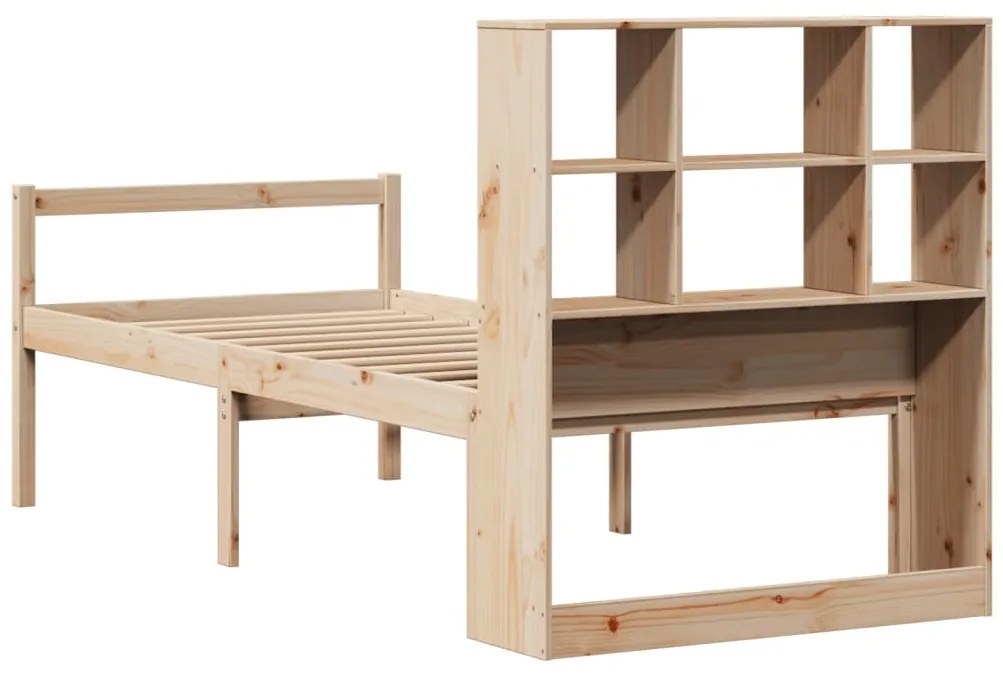 Cama com estante sem colchão 100x200 cm pinho maciço
