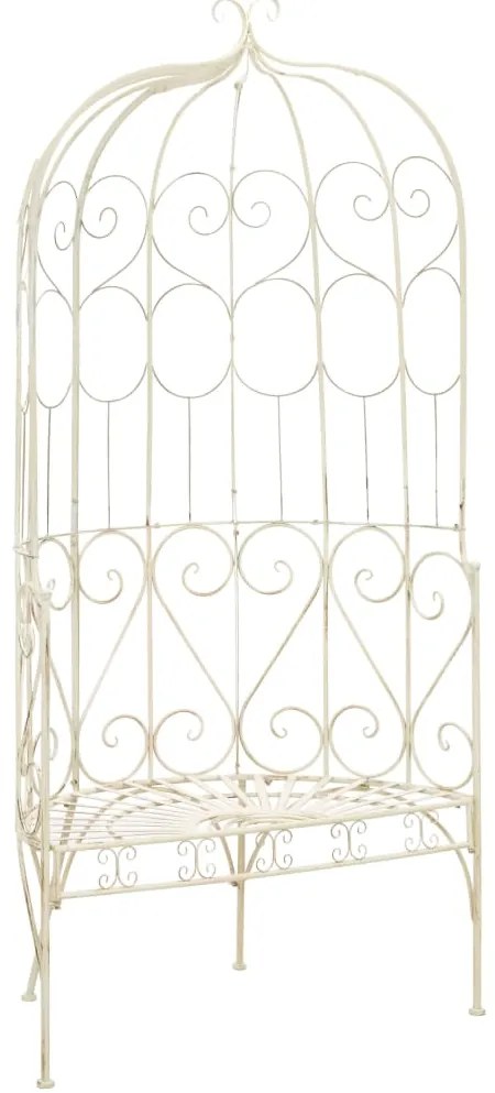 Banco de jardim 95 cm ferro antigo branco
