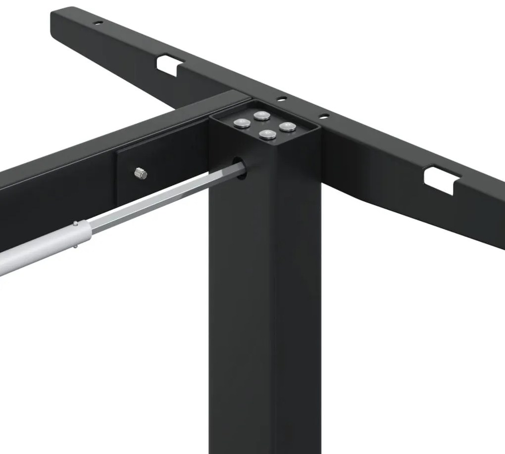 Estrutura de secretária de pé (94-135)x60x(70-114)cm aço preto