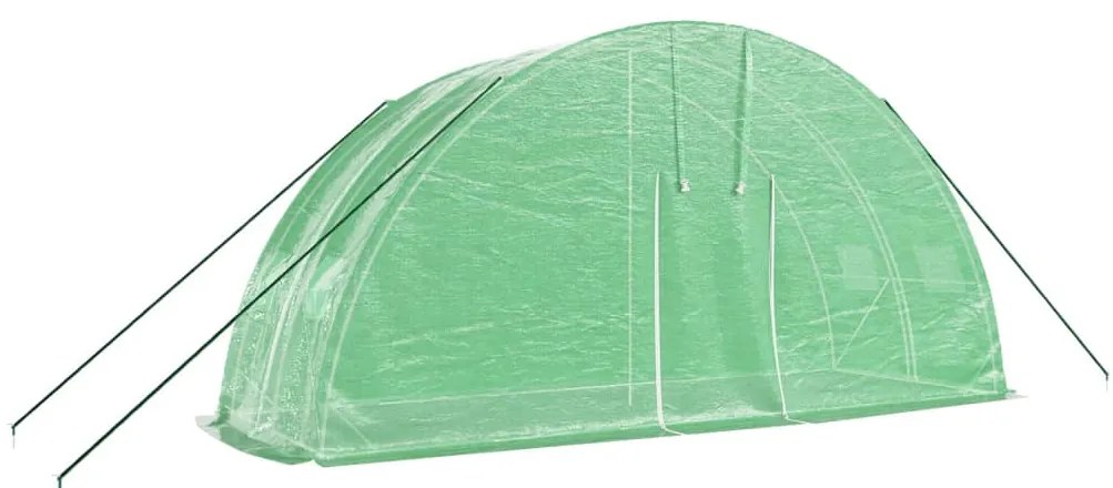 Estufa com estrutura de aço 12 m² 6x2x2,85 m verde
