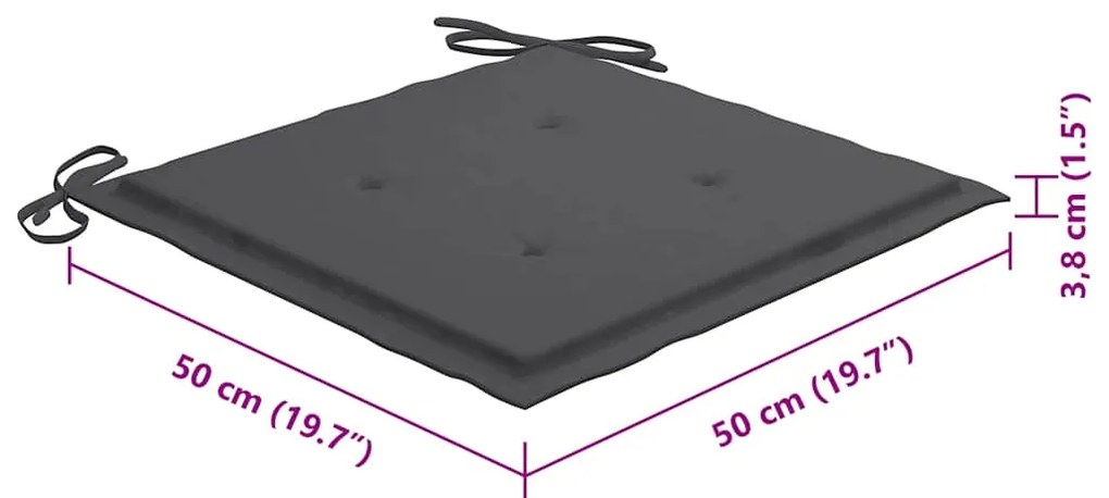Cadeiras de jardim c/ almofadões 8 pcs acácia maciça cinzento