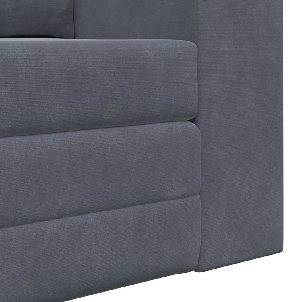 Sofá Cama de Chão 2 em 1 Cinza Escuro 148x71x83 cm Veludo