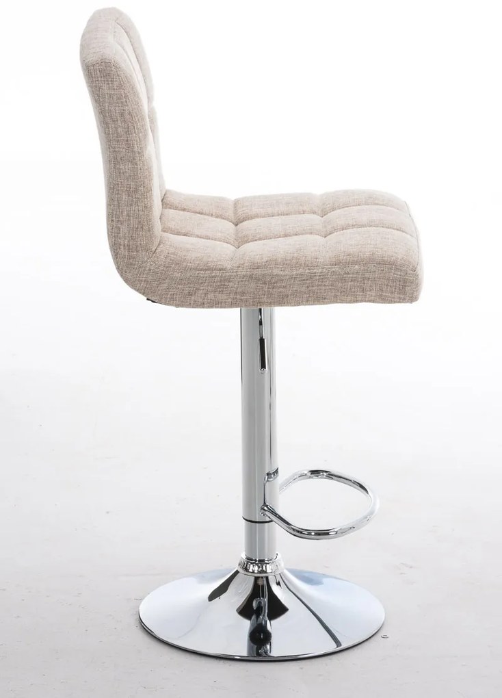 Banco de bar Peru em tecido 46 x 94-114 x 47 cm Creme