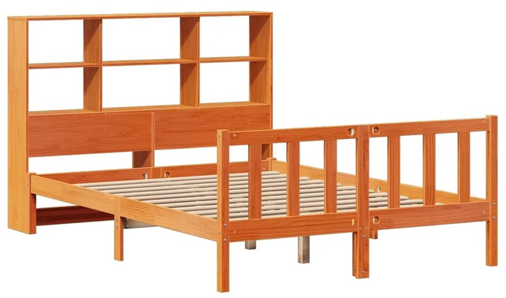 Cama com estante sem colchão 135x190 cm pinho maciço
