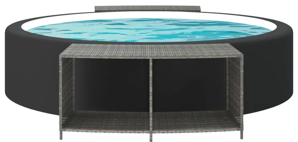 Prateleiras de arrumação 2 pcs vime PE cinzento