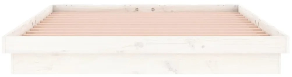 Estrutura cama c/ LED pequena casal 120x190 cm pinho branco