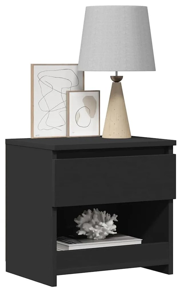 Mesa de cabeceira 40x30x39 cm contraplacado preto