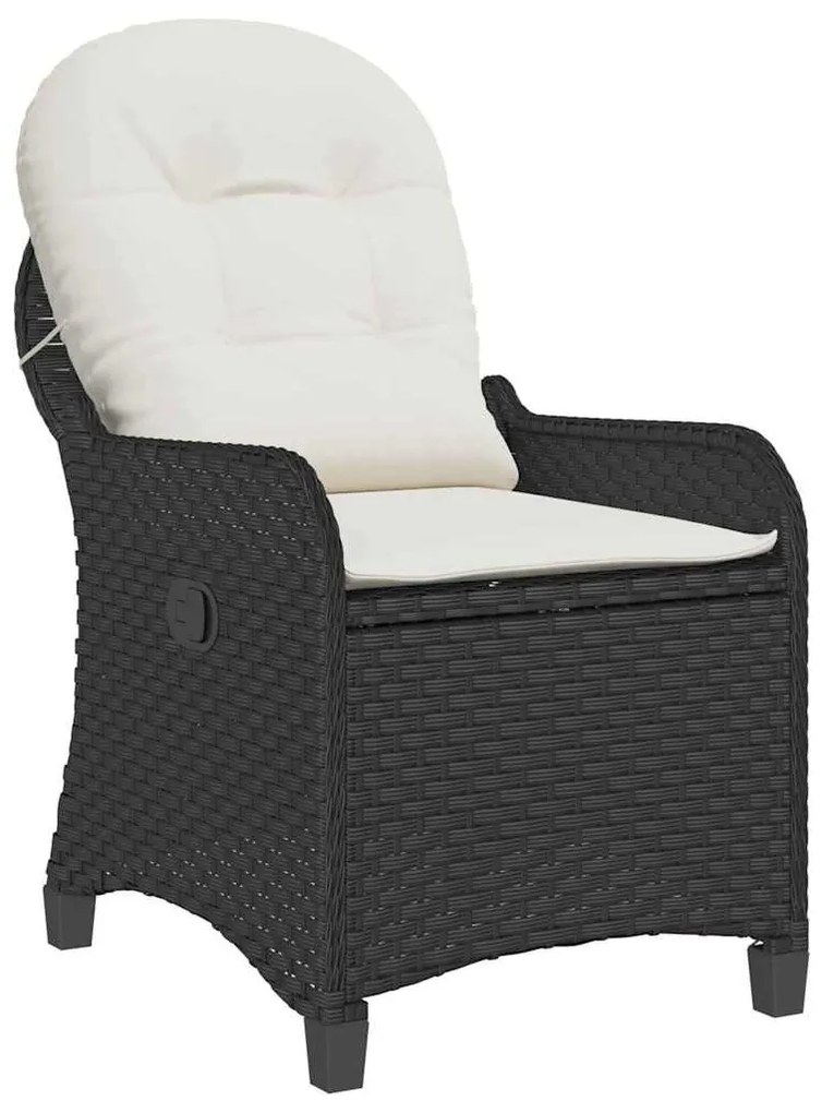 Cadeira Reclinável vidaXL com Almofada Rattan Preto