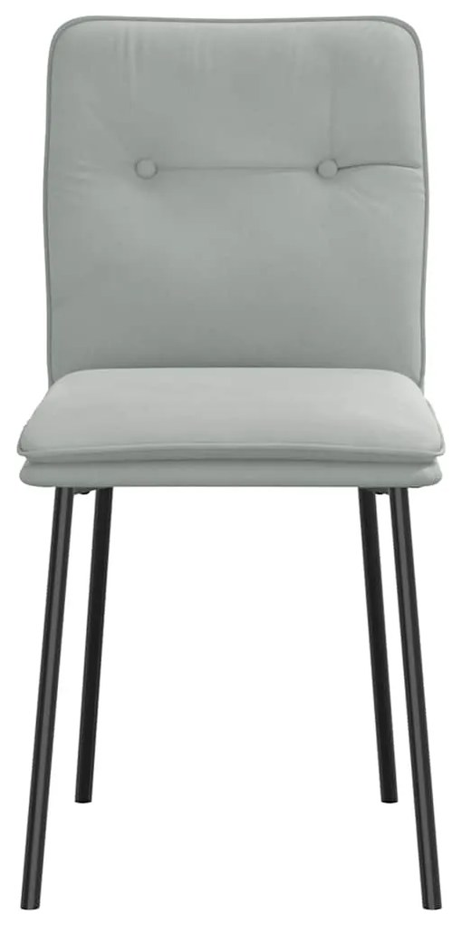 Cadeiras de jantar 6 pcs veludo cinzento-claro