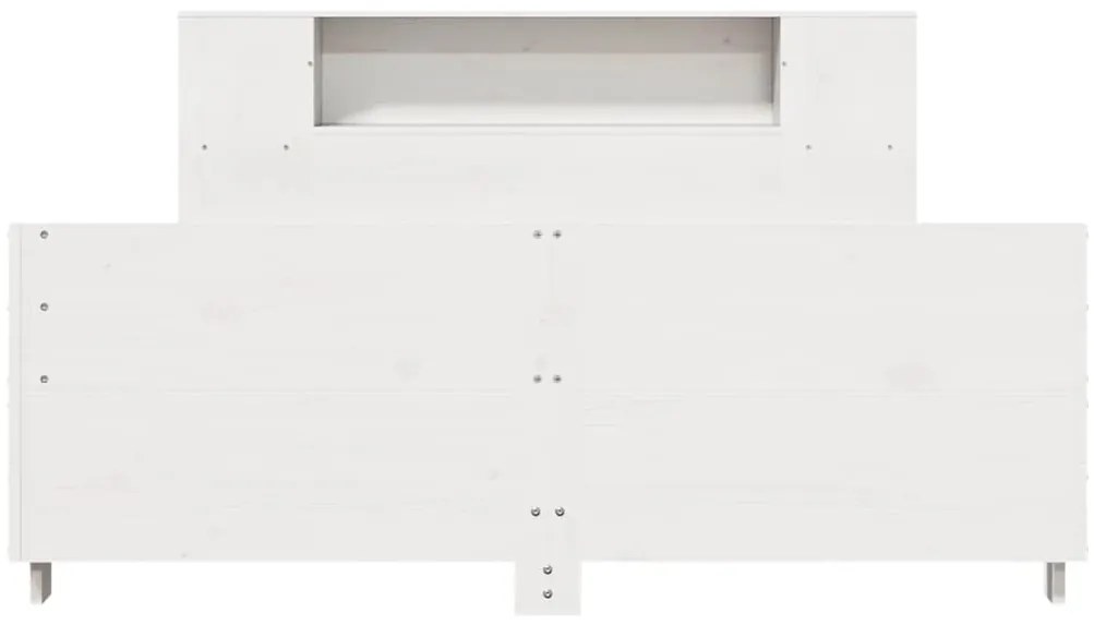 Cama sem colchão 140x200 cm madeira de pinho maciça branco
