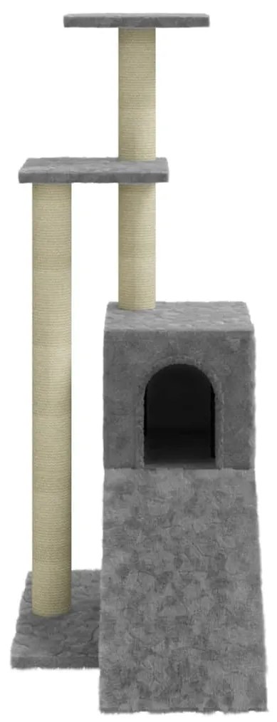 Árvore p/ gatos c/ postes arranhadores sisal 92 cm cinza-claro