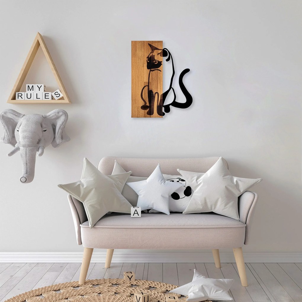 Acessório Decorativo de Parede MA – Nogueira e Preto – 47 x 58 cm