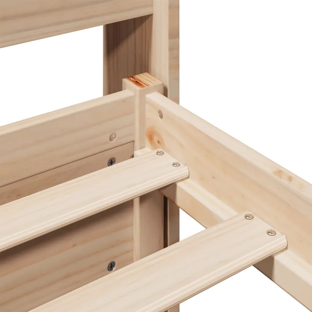 Estrutura de cama com cabeceira 200x200 cm pinho maciço