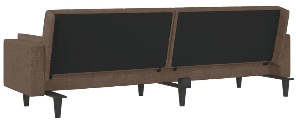 Sofá-cama 2 lugares c/ duas almofadas tecido cinza-acastanhado