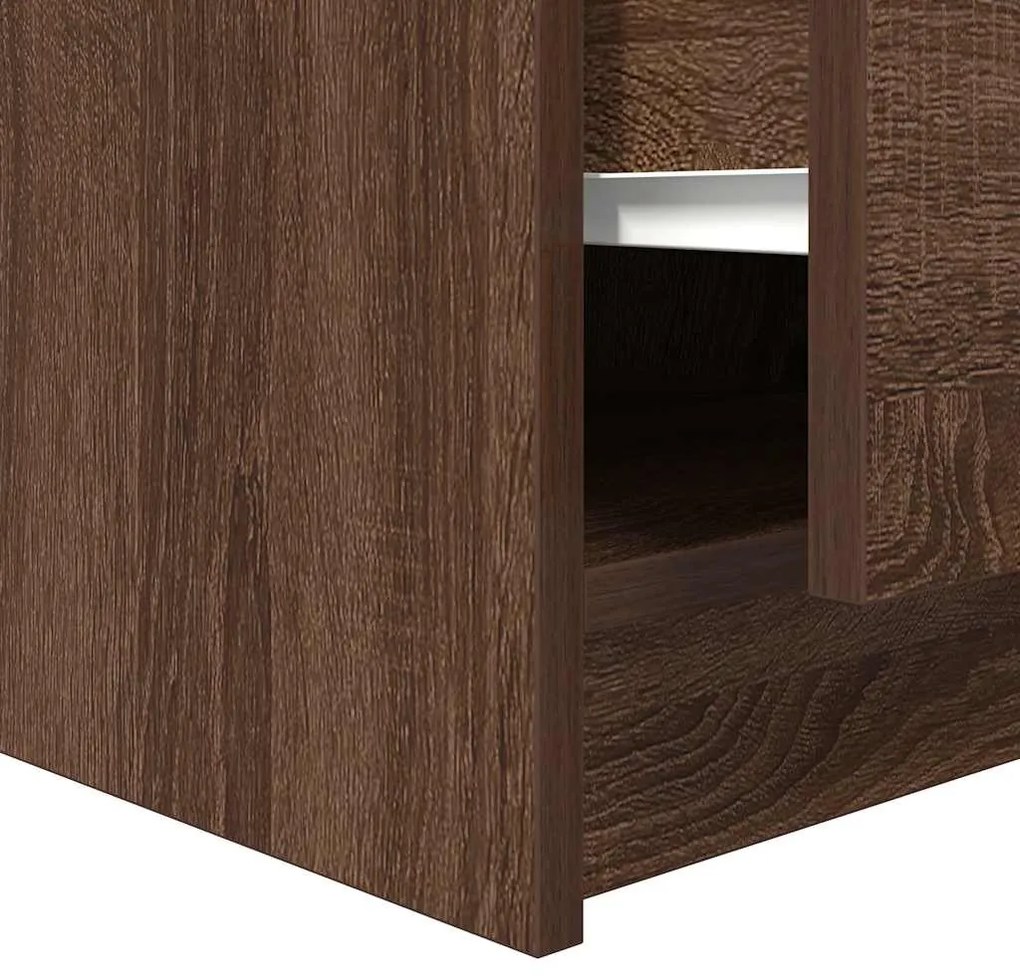 Mesa de centro com gavetas 70,5x70x40 cm carvalho castanho