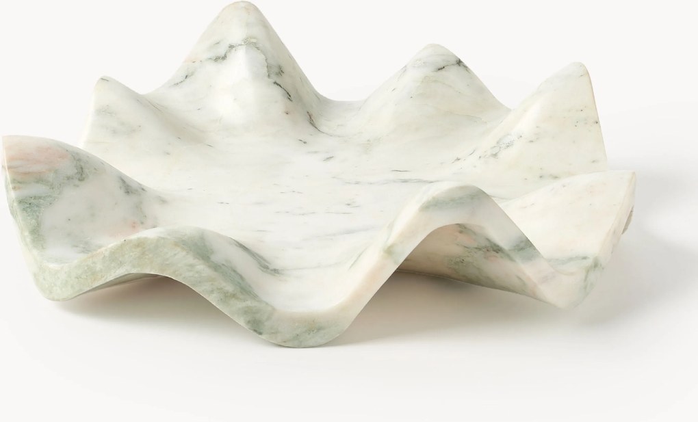 Tabuleiro decorativo em mármore artesanal Gaia, Ø 40 cm