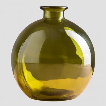 Vaso Em Vidro Kimma Verde Folhagem - Sklum