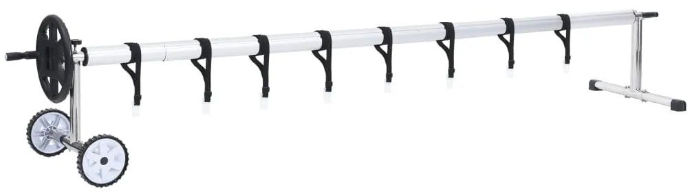 93177 vidaXL Enrolador para cobertura de piscina com base em aço inoxidável