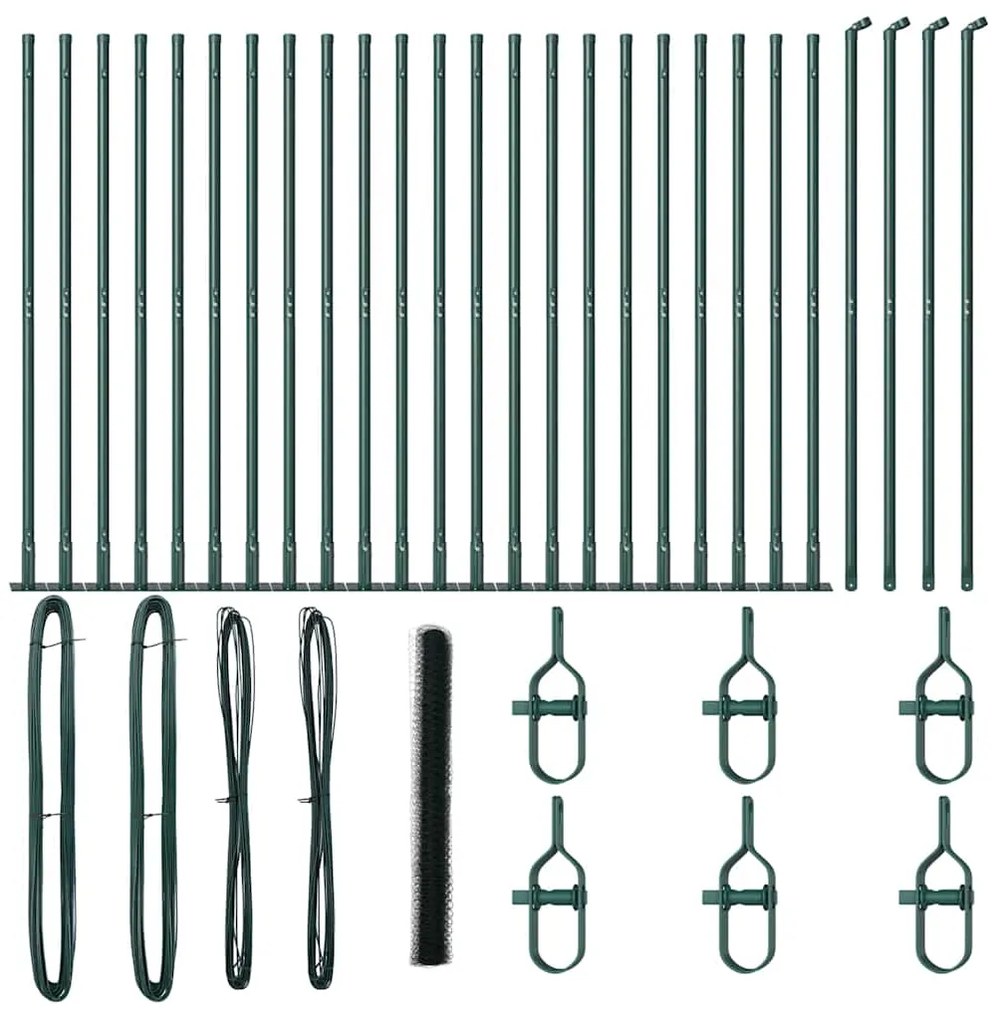 Cerca Hexagonal vidaXL Verde 1.6x50 m Aço