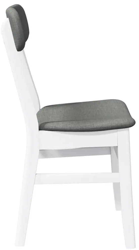 Cadeiras de jantar com almofadões 2 pcs madeira maciça branco