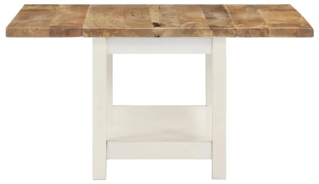 Mesa centro extensível 90x(45-90)x45 cm mangueira maciça branco