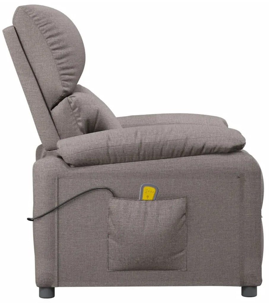 Poltrona de massagens tecido cinza-acastanhado