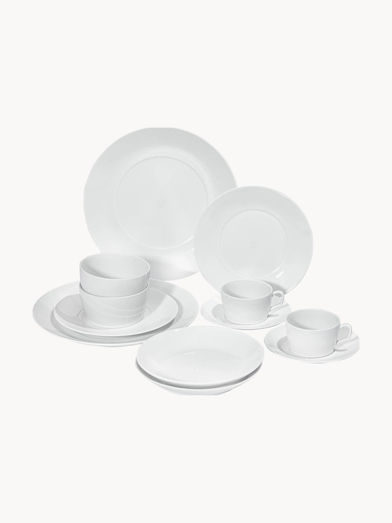 Conjunto de loiça em porcelana artesanal Cosmopolitan, 2 pessoas, 14 uni.