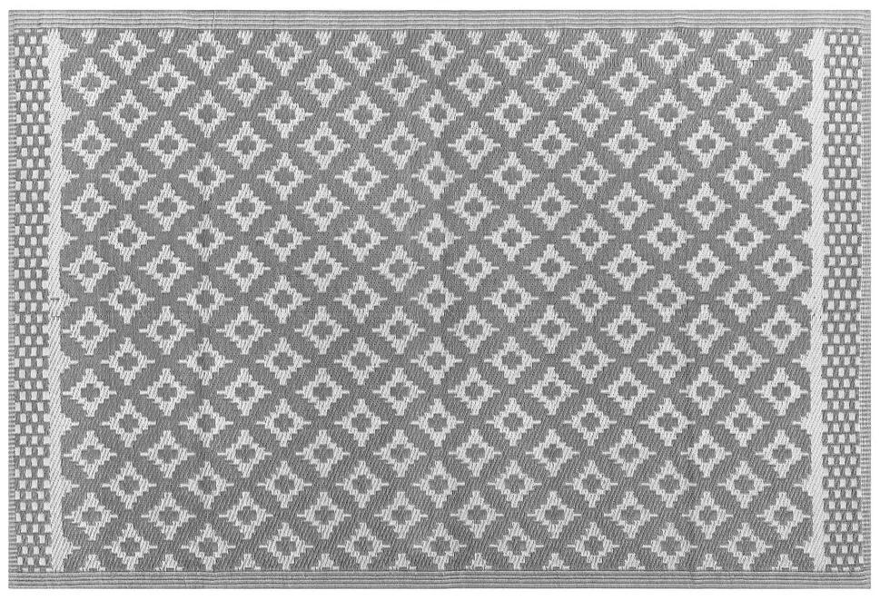 Tapete de exterior 160 x 230 cm padrão geométrico cinzento THANE Beliani
