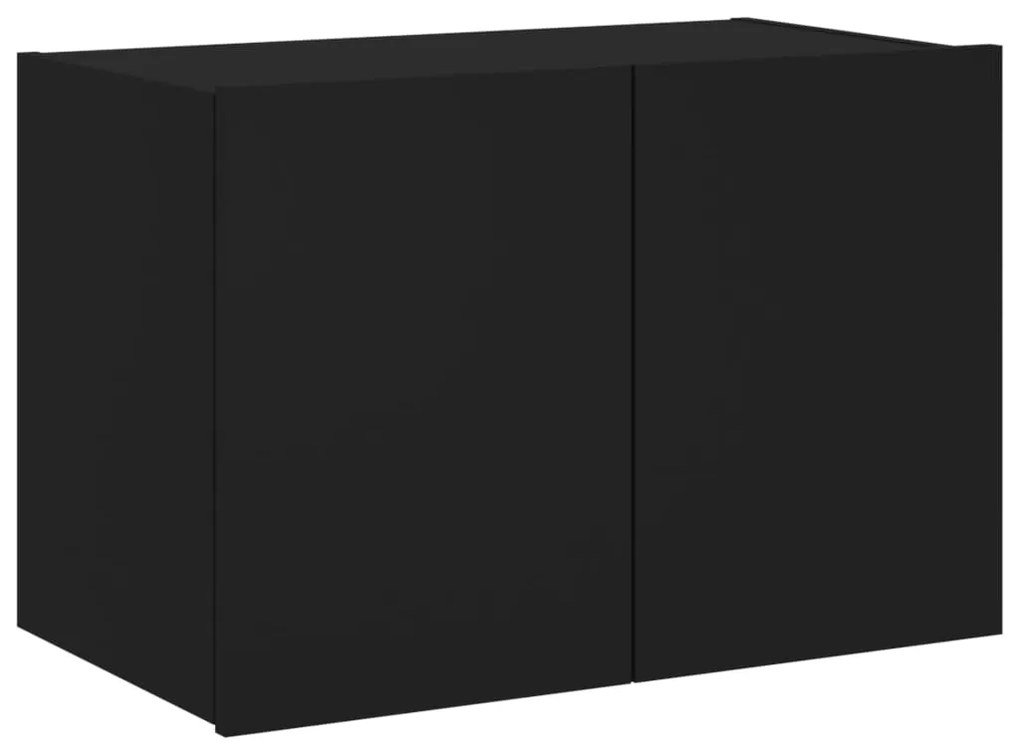 Móvel de parede para TV com luzes LED 60x35x41 cm preto