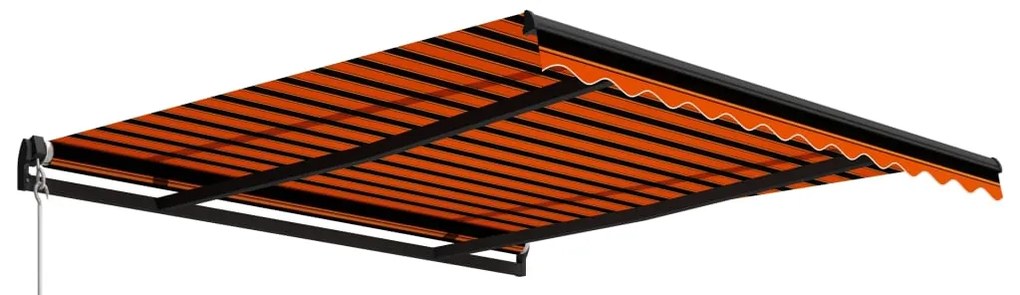 Toldo retrátil manual 350x250 cm laranja e castanho