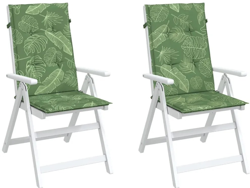 Almofadões cadeira de encosto alto 2 pcs tecido folhas