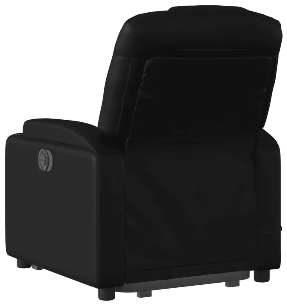 Poltrona massagens reclinável elevatória couro artificial preto