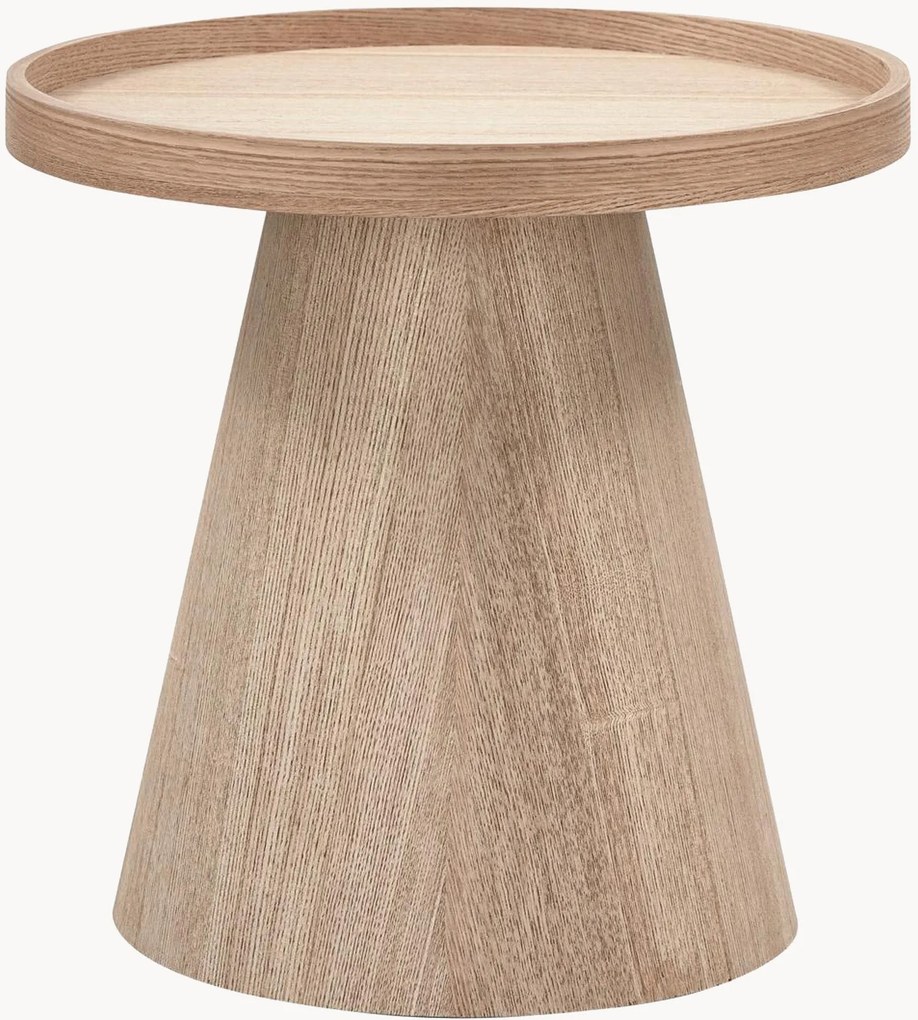 Mesa de apoio redonda com aspeto de madeira Maud