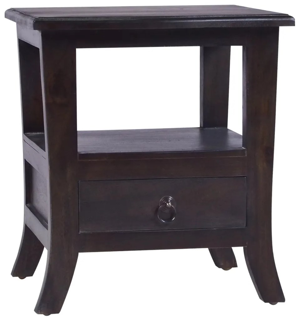 vidaXL Mesa de cabeceira 40x40x45 cm mogno maciço preto claro