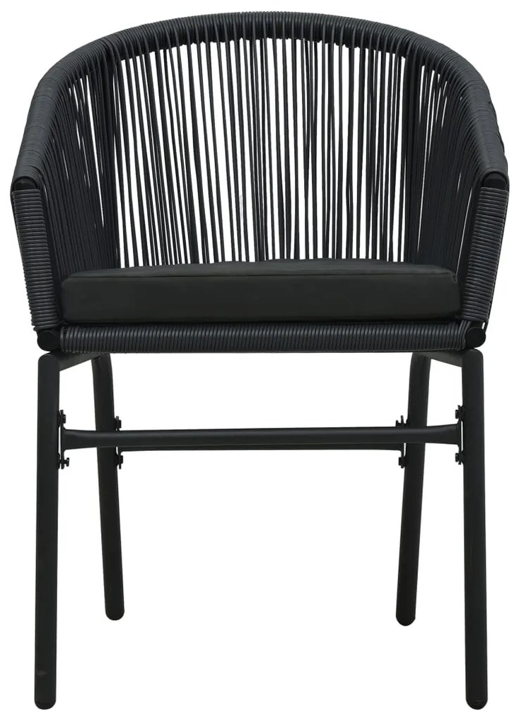 9 pcs conjunto de jantar para jardim preto