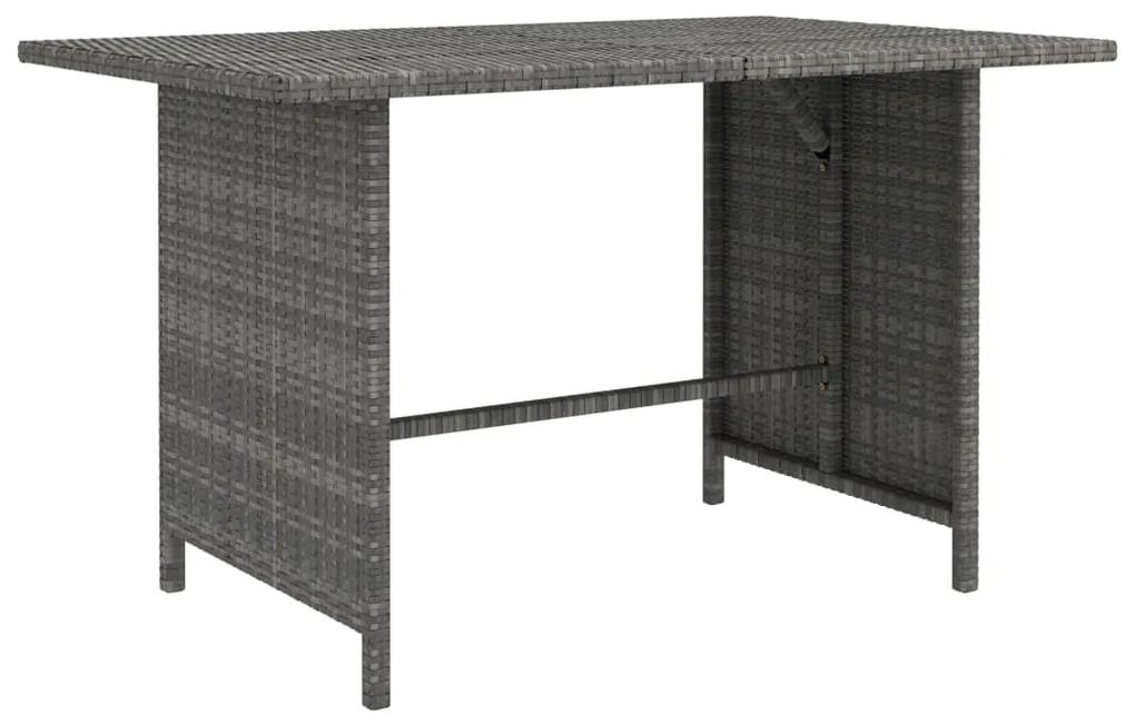 Mesa de jantar para jardim 110x70x65 cm vime PE cinzento