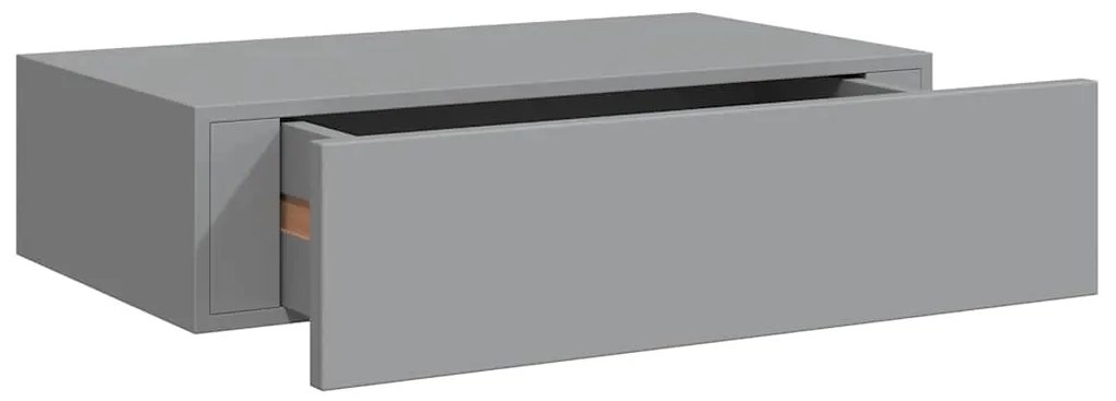 Prateleiras de parede com gavetas 2 pcs MDF 40x23,5x10 cm cinza