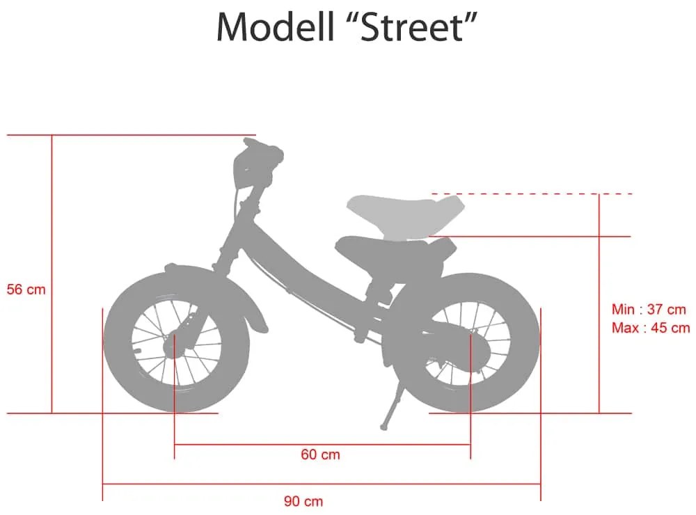 Bicicleta sem pedais Street Angel 56 x 90 x 37-45 cm Rosa