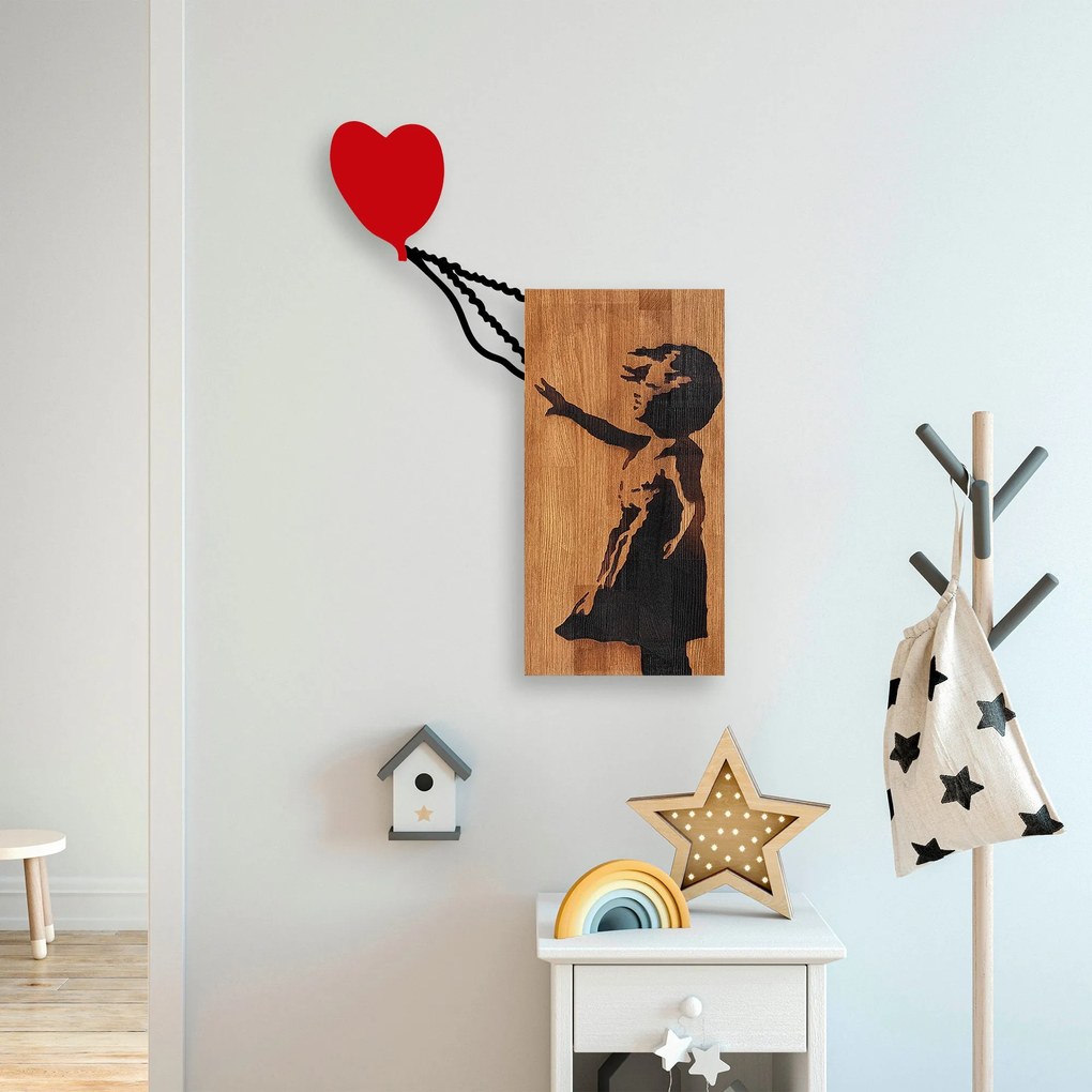 Acessório Decorativo de Parede Ma-366 – Nogueira e Preto – 83 x 60 cm