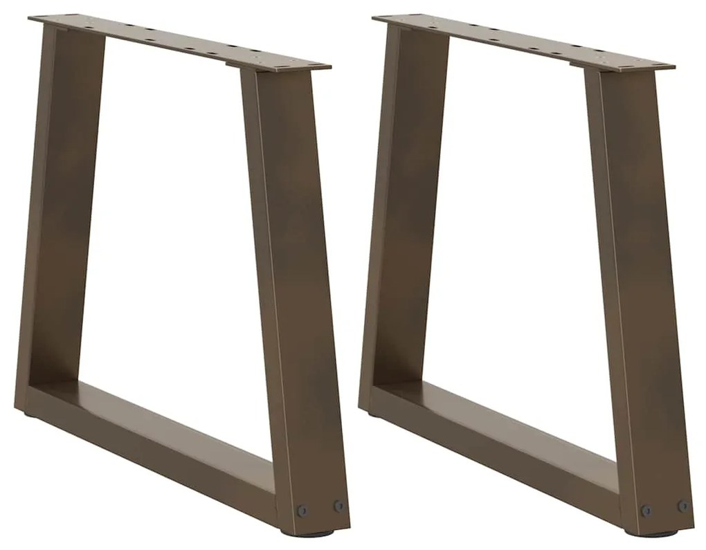 vidaXL Pés para mesa de centro em formato de V, 2 peças, aço natural, 60x(42-43,3) cm, aço
